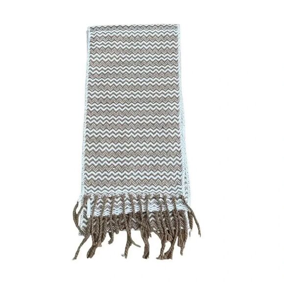 Alpasur White Cream Abstract Tinsel Alpaca Women’s Scarf One Size #1011 - Picture 4 of 11